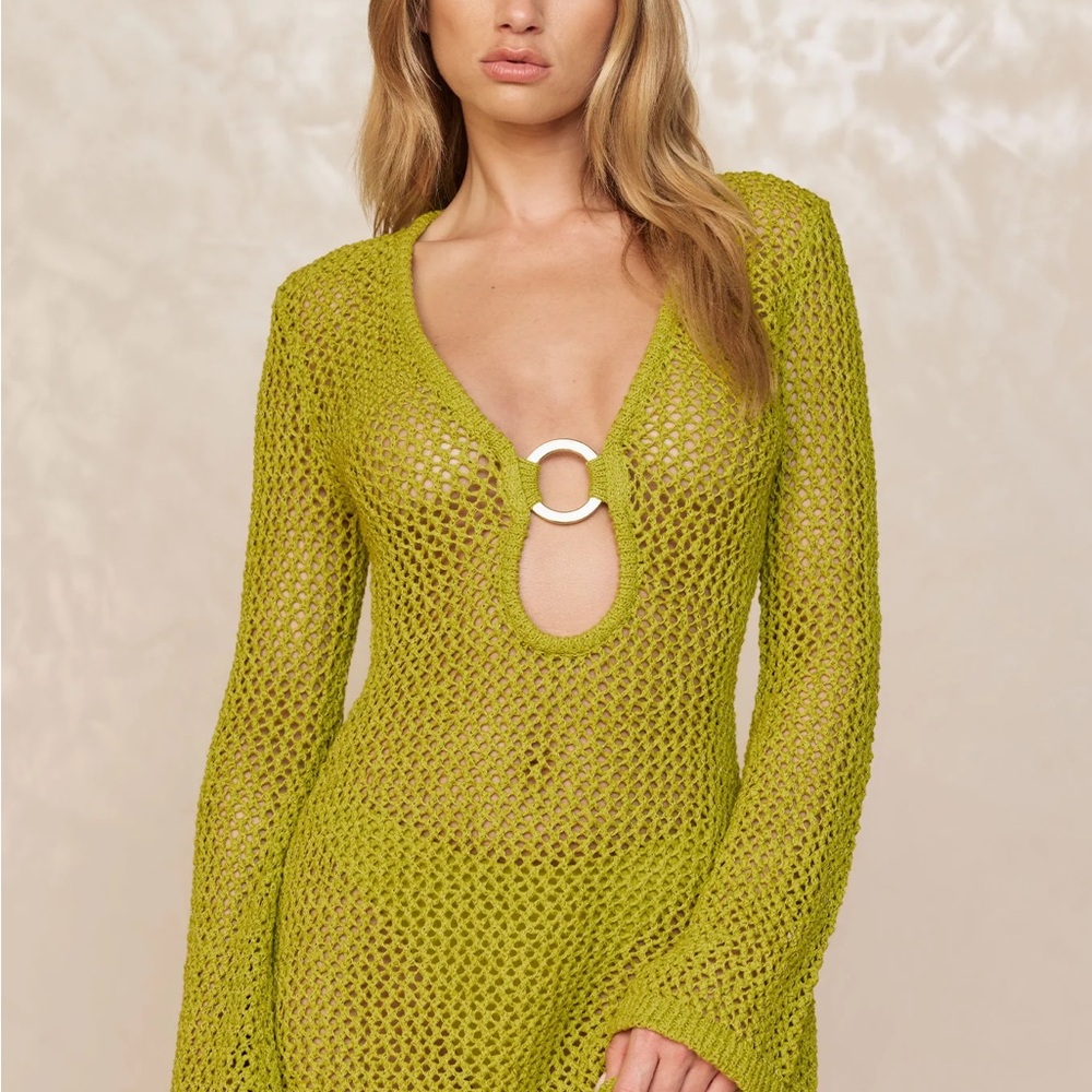 Monday Swimwear MONTEGO MINI DRESS - CHARTREUSE PETIT CROCHET - Picture 4 of 8